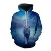 Yeni moda Erkek kaplan desenli Sweatshirt 3D Baskılı cepli Bol Uzun Kollu Kapüşonlu Giyim