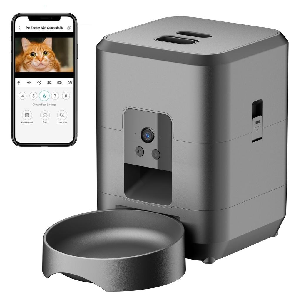 2L APP control WIFI video automatic pet feeder button version automatic cat food dispenser intelligent control pet feeder cat an