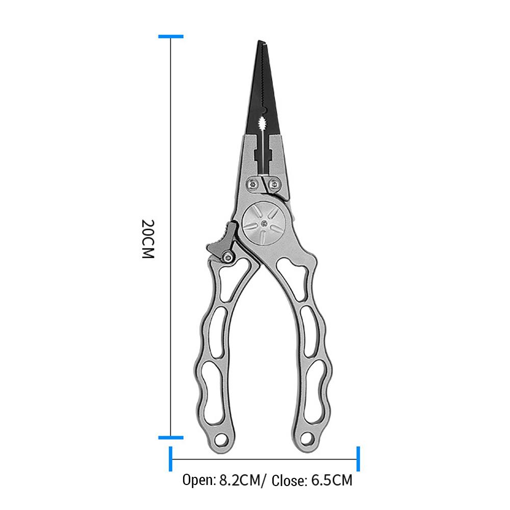 Aluminum Alloy Fishing Pliers Hook Remover Fishing Line Cutters with Sheath and Lanyard