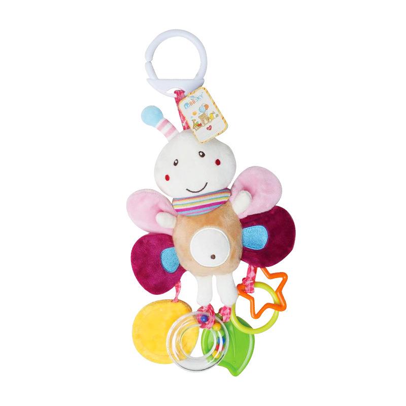 Infant Soothing Teether Plush Animal Music Mobile Toy