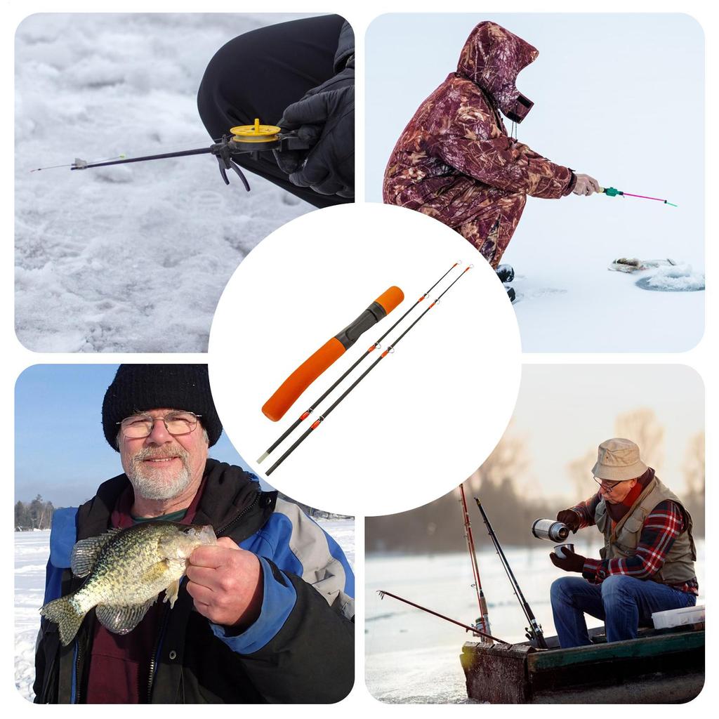 Ultra Light Ice Fishing Rod Ice Tackle Casting Hard Rod for Outdoor Freshwater River Lake Pond Vacation Family Night Morning