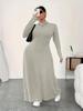 Plus Size High Neck Dress - Autumn/Winter European & American Style for Women