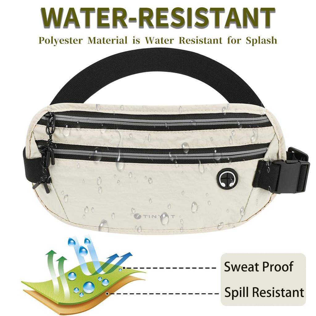 TINYAT Waist Security Hidden Waist Perfect for Overseas Travel and Running Pouch, Pouch, Anti-Pickpocket, Pouch, Bag, Slim, Water-Repellent,