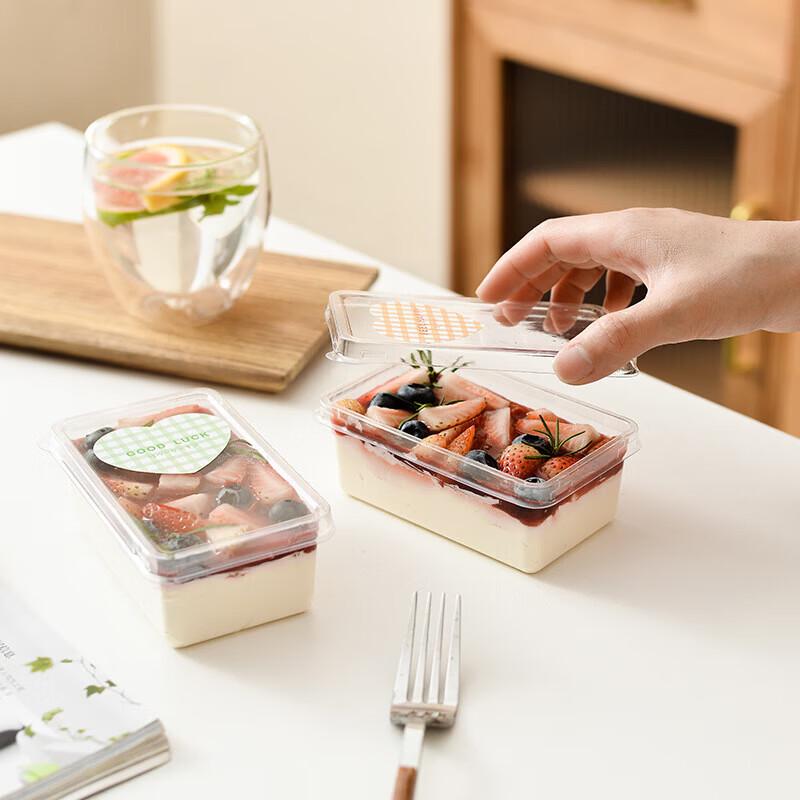 Disposable Transparent Dessert Boxes with Lids (50 Pcs)