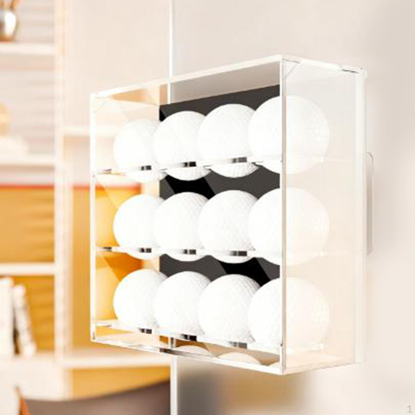 

Golf Ball Display Case 12 Holes 3 Layered Storage Box Home Decorative Office Modern Cabinet Shelf
