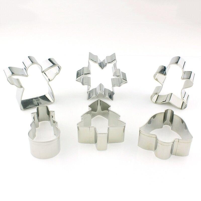 6Pcs/Set Christmas Cookie Cutter Gingerbread Xmas Tree Mold Christmas Cake Decoration Tool Navidad Gift DIY Baking Biscuit Mould