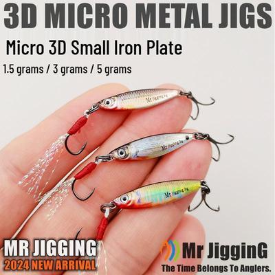 1.5g-5g 3D Mini Metall Jig Köder: Bluefin Minnow VIB Spinnerköder