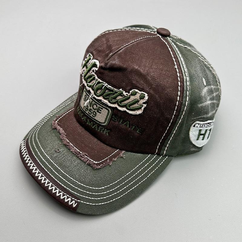 Fashion Letter Shade Retro Wash Embroidery Outdoor Sports Baseball Cap Shade Men'S And Women'S Trends