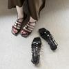 ~ Niche Flat-bottomed Temperament One-word Cool Slippers Fairy Shoes Wear 2025 New Summer Roman Sandals