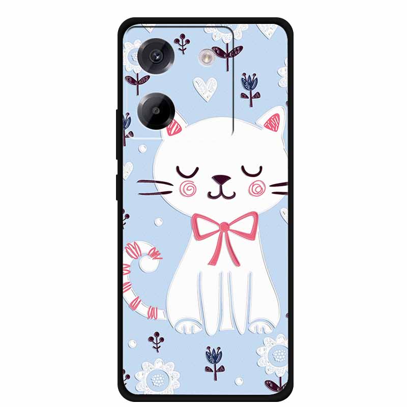 3D Phone Cover For Poco M7 Plus Pro Soft TPU Silicone Case for Poco M 7 PocoM7 Embossed Flower Blossoms Cartoon Gift Cute Bumper