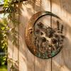 Rustic Turquoise Home Accents Vintage Crescent Moon Wall Art, Fairy Witch Bee Dragonfly Iron Hanging Metal Art Decor Decor, Sculpture for Garden Patio