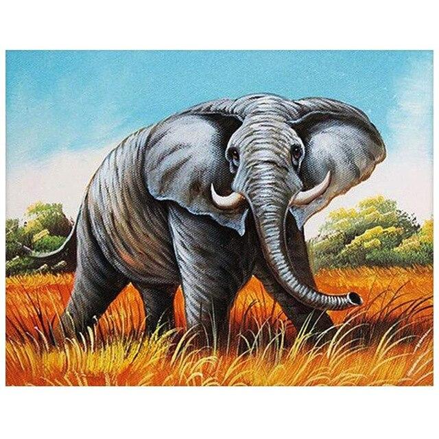 5D Diamond Painting Elephant Full Square Round Drill Mosaic Diamond Embroidery Cross Stitch Rhinestone Pictures Home Decoration