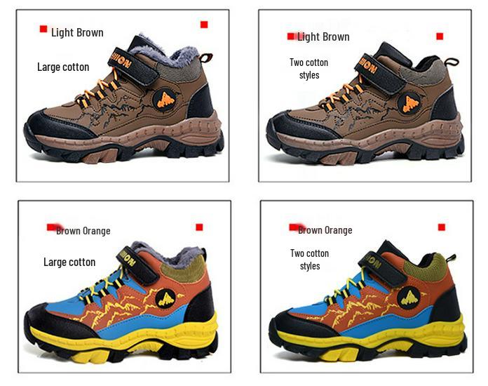 Boys' Non-Slip Winter Hiking Boots - Warm Outdoor Sports Footwear for Kids