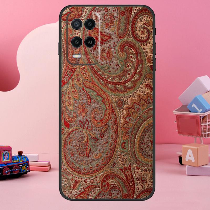 Paisley Pattern Case For Oppo A74 A94 A54 A17 A57 A77 A76 A16 A96 A18 A60 A80 A40 A38 A58 A78 A98 A15 A5 Pro
