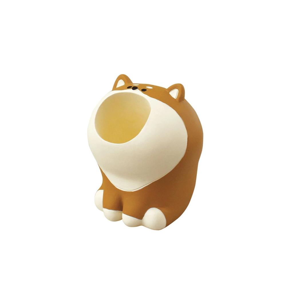 Resin Pen Holder Big Mouth Cat Cartoon Cute Mini Dog Cat Doll Paper Clip Storage Office Room Desktop Decorative Ornaments