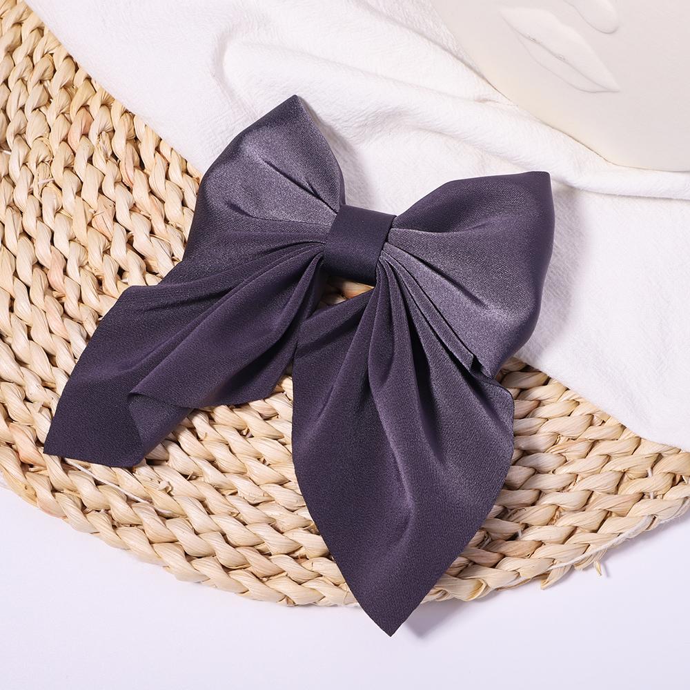 1Pcs Sweet Bows Hairpins Solid Color Bowknot Hair Clips For Girls Satin Butterfly Barrettes Duckbill Clip Kids Hair Accessories Quality
