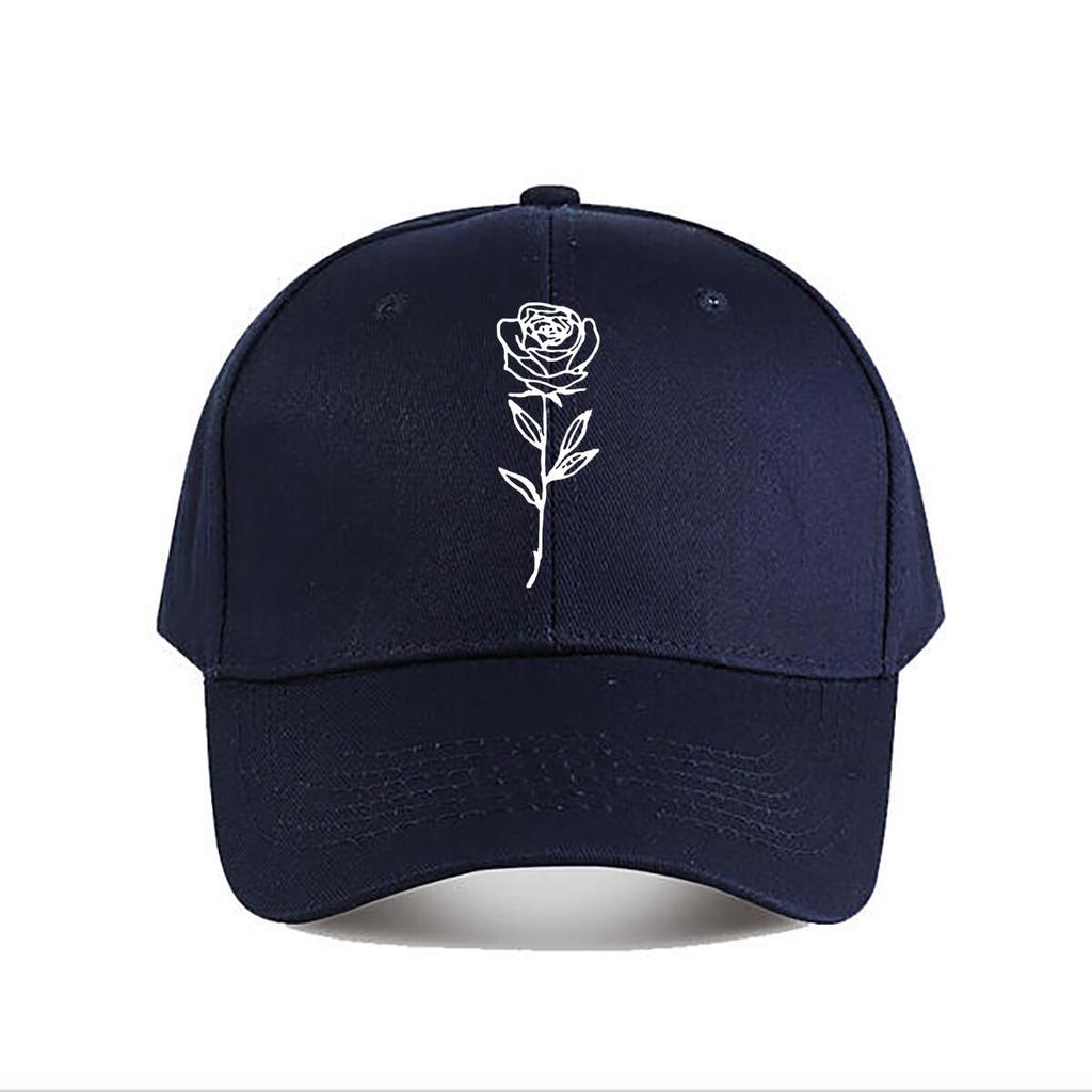 Minimalist Line Art Rose Vinyl Decal Baseball Cap Fashion Unisex Sunhat Womens Outdoor Sports Snapback Cap
