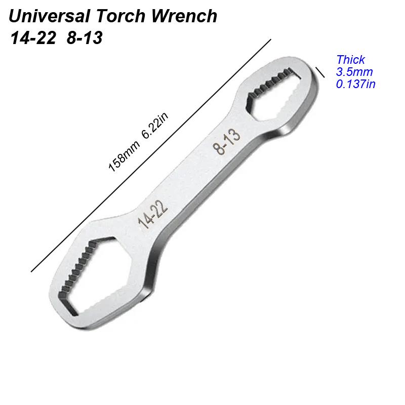 Universal Torx Wrench Double Head Ended Board Adjustable Torx Self-tightening Spanner Multi-purpose Hand Tool Car Riding Repair