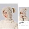 Windproof Winter Hat Fluff Knitted Beanies Hat Simple Hooded Cap  Cycling
