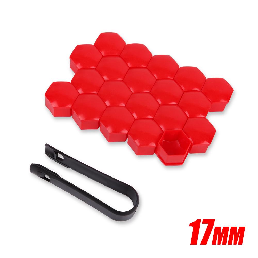 20pcs Car Wheel Tire Hub Caps 17/19/21mm Tyre Nut Screw Anti-Rust Protection Cap Cover Decoration Rims Screws Plugs