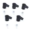 5Sets Rubber Metal Chainsaw Coil Cap Black Silver 3.3x2.6x1.8cm Coil Cap and Spring Kit Replacement Part High Voltage