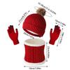 3pcs/set Keep Warm Winter Knitted Hat Thicken Warm Pullover Hat Soft Winter Hat Set  Women
