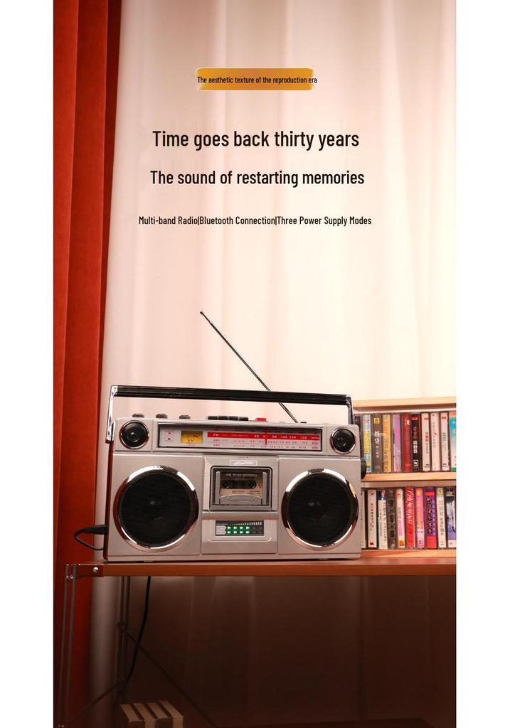 Retro 80s Cassette Recorder & Bluetooth Speaker