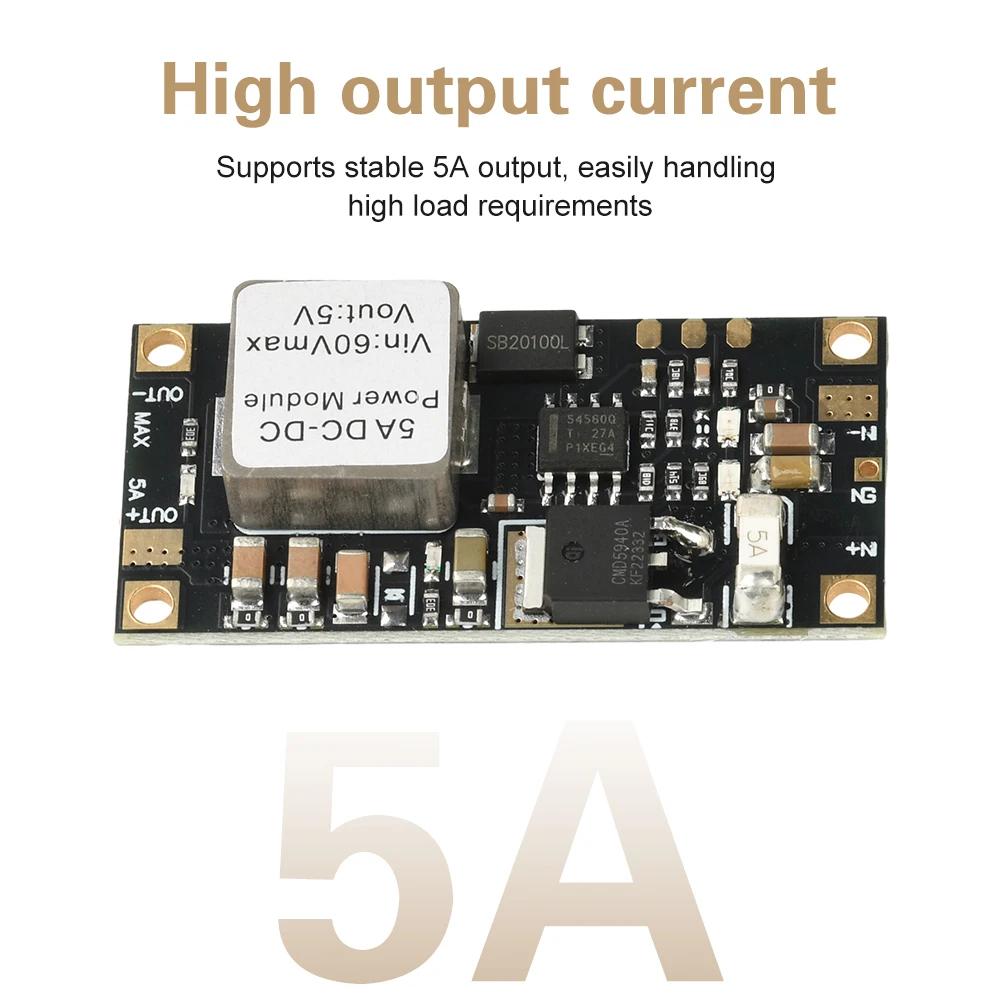 High-Power 5A DC-DC Step-down Module 6.5V-60V to 5V/12V Buck Module with Stable Output And High Conversion Rate for Electronics