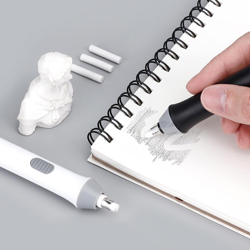 Electric Sketch Eraser With Refills Battery-Powered Highlighter Eraser for Artists Sketching Drawing Quick Erase Tool