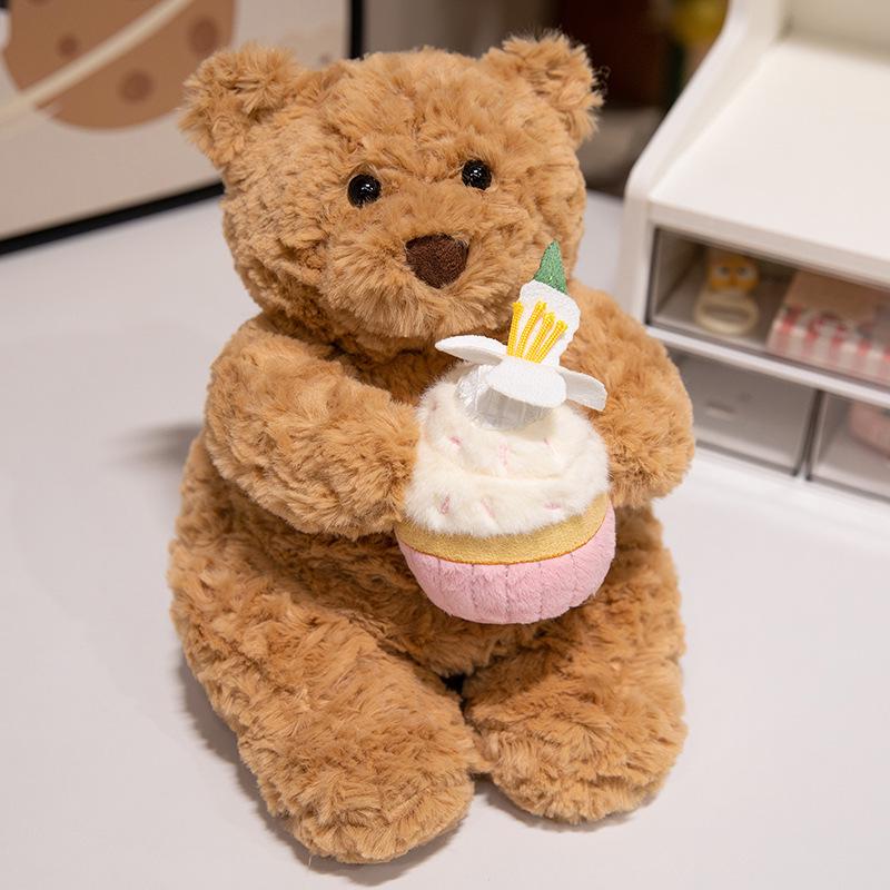 JC Cupcake Barcelona Bear Doll: Magnolia Latte Cake Plush Toy, Perfect Girls' Birthday Gift