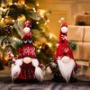 Handcrafted Holiday Table Accessory Christmas Plush Gnome Doll Knitted Hat Faceless Doll Ornament for Charming Corner Display Tabletop Decoration,