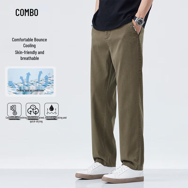 

Men s Tencel Casual Straight-Leg Pants 38