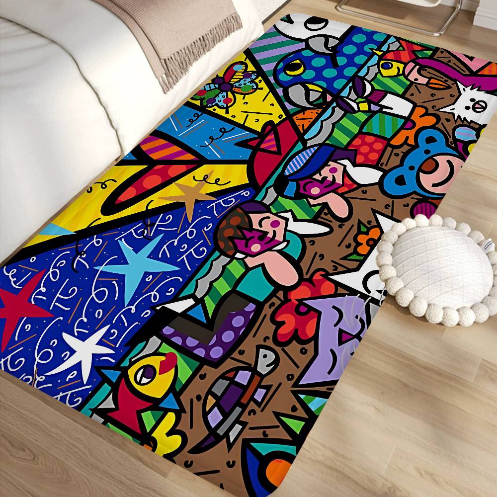 Artist R-Romero B-Britto Door Mat Washable Non-Slip Living Room Sofa Chairs Area Mat Kitchen Doormat Area Rug