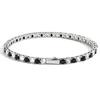 Trendy Contrast Black White 4mm Tennis Bracelet Iced Out CZ Chain with Secure Spring Clasp Hip Hop Jewelry