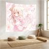 Cute Pink Theme Tapestry  Wall Hanging for Bedroom  Dorm 2D Anime Character Home Decor
