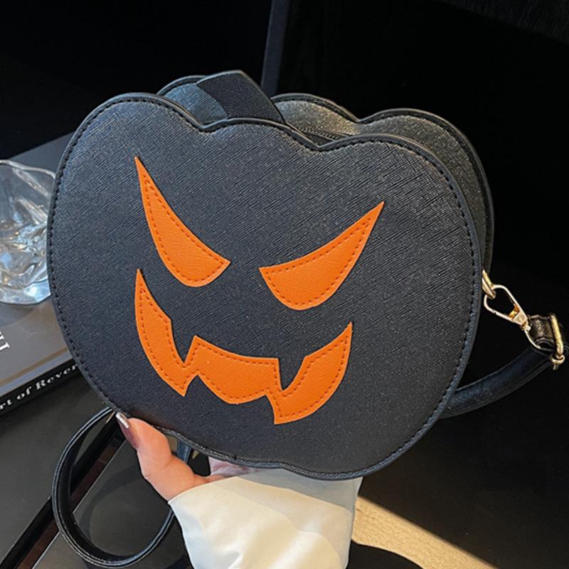 Halloween Funny Pumpkin Bag 2025 New Fashion Contrasting Colors Personality Creative Trendy Shoulder Women's Bag Cartoon Crossbody Bag