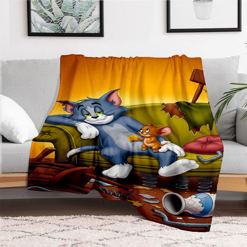 Tom & Jerry Kids Room Decor PosterBlanket Flannel Throw Blanket for Sofa, Bed, Travel, Camping, Office