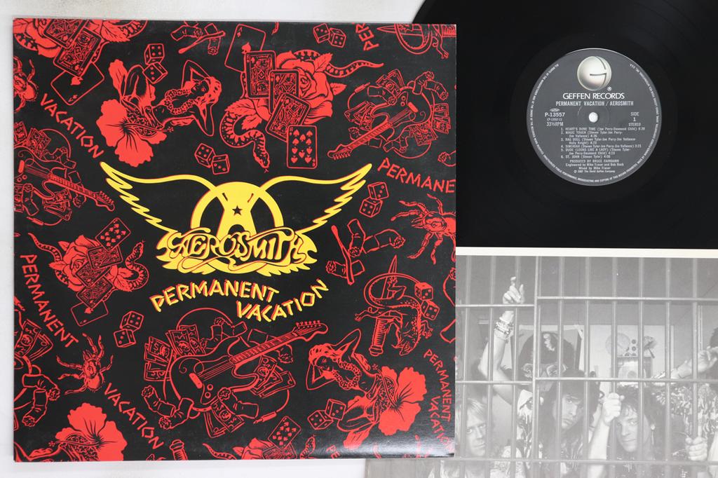 LP Record AEROSMITH - Permanent Vacation P13557 GEFFEN 1987 Japan Rock Used