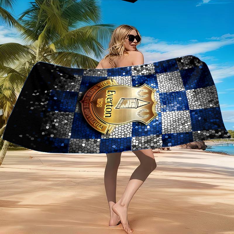 Fc Crest Design Printed Microfiber Beach Towel, Soft And Absorbent, Quick-Dry, Ideal for Summer Travel, Beach Essential, Swimming Pool