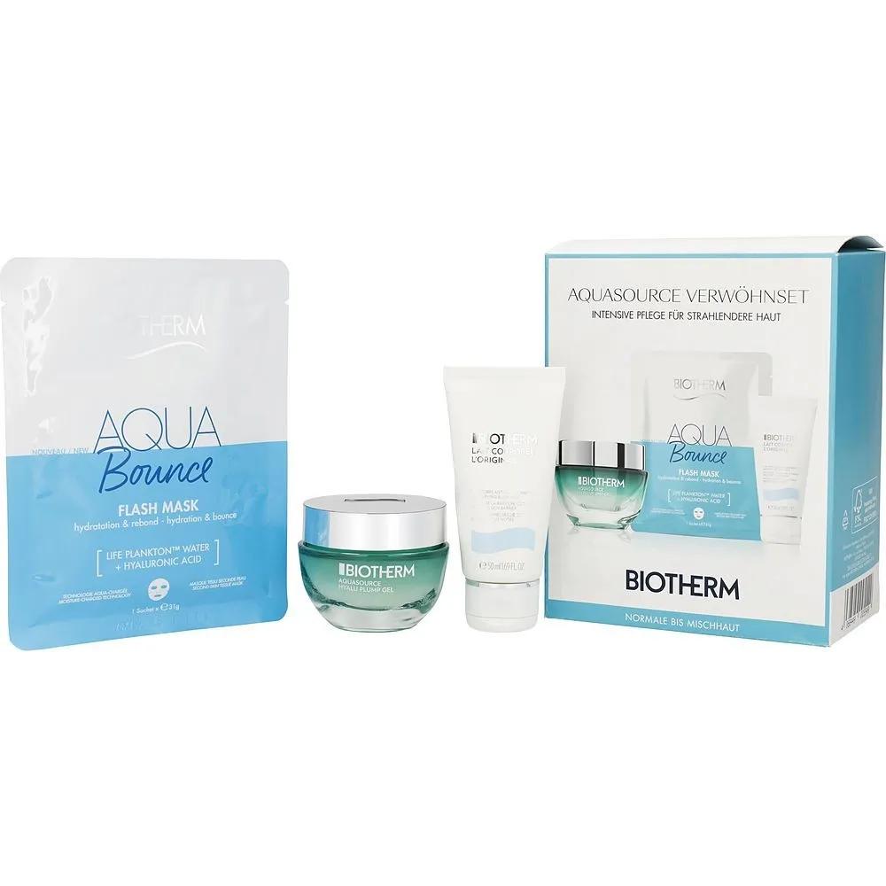Набор Biotherm Aquasource для увлажнения (Увлажняющий гель-крем Aquasource 50 мл, Лосьон для тела 50 мл, Маска Aquabounce)