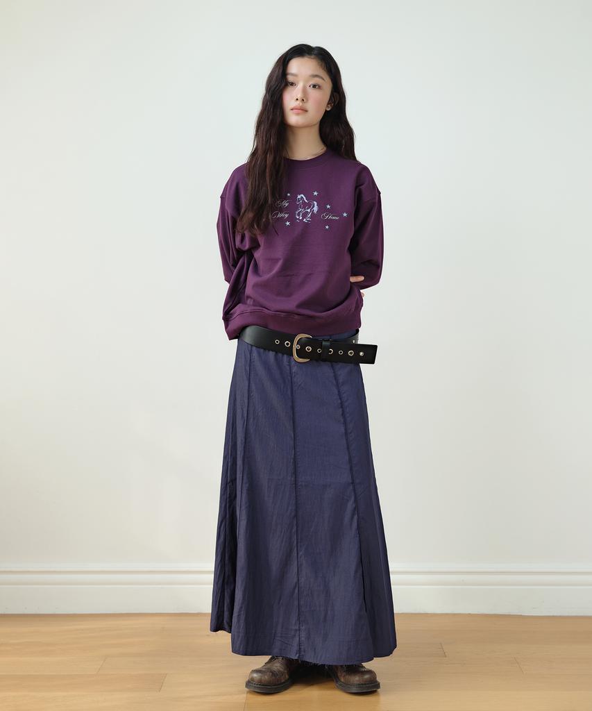 Hombadittingjeu Classic Panel Midi Skirt (Navy)