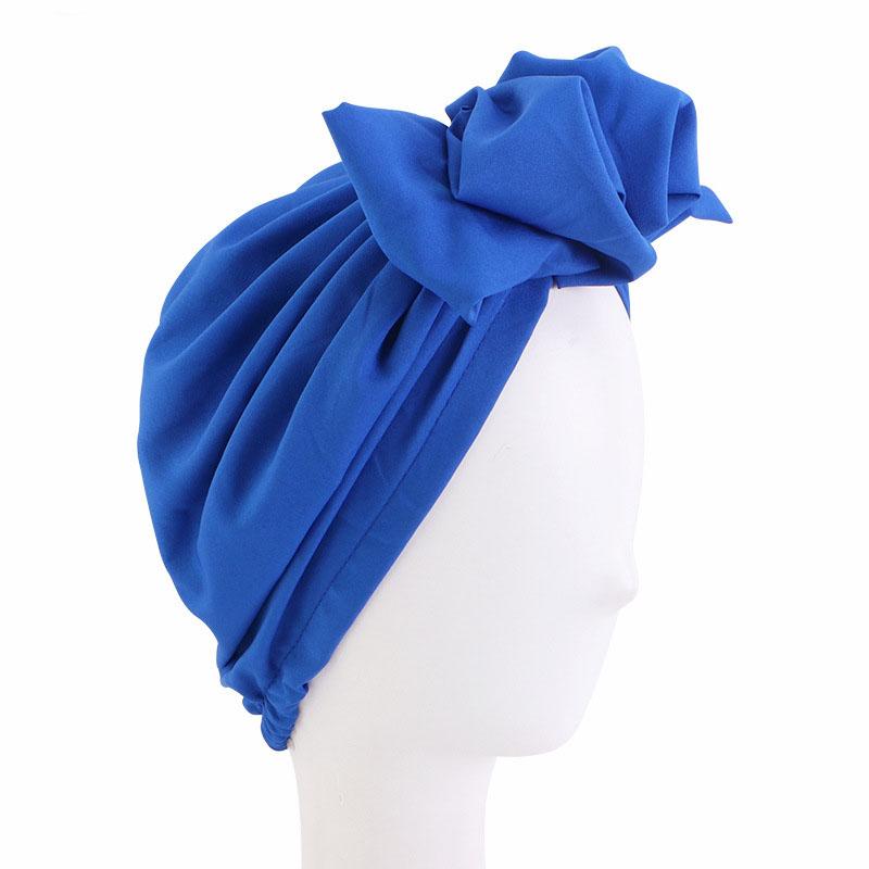 Women Bowknot Turban Elastic Beanies Pleated Chemo Cap Hijab Muslim Headwear Stretch Hair Loss Head Cover Scarf Wrap Bonnet Hat
