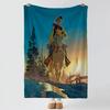 Cartoon L-Lucky Luke-e Throw Thick Comfort Flannel Quilt, Multi-scene Use Indoor Outdoor Daily Nap