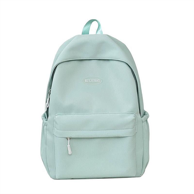 Solid Color Backpack For Women Simple And Versatile Ins Schoolbag Korean Style Fresh College Student Casual Backpack