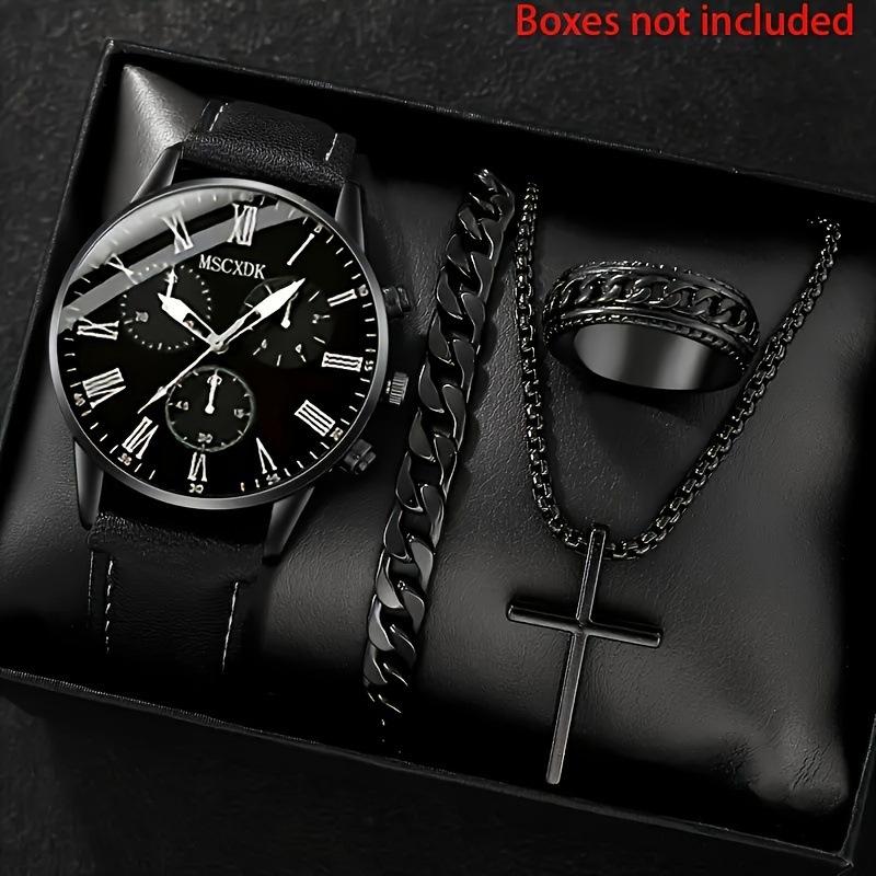 Watch 4-Piece Set Men S Watch Business Mesh With Watch Quartz Watch Set