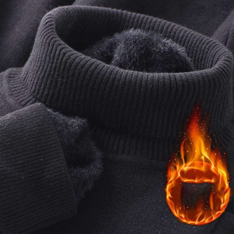 Men Sweatwear Anti-pilling Knitted Turtleneck Sweater Slim Fit Long Sleeve Pullover Solid Color Trend Clothing