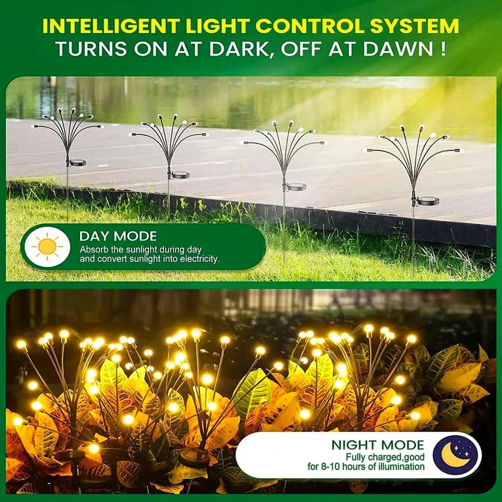 6/9/12LED Solar Garden Lights Swinging Firefly Outdoor Waterproof Landscape Lights Garden Courtyard Lawn Decoration