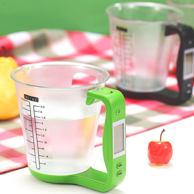 1pc Kitchen Scales with LCD Display 1000g/1g Measuring Cup Kitchen Mixing Bowl Temperature Measurement Cups Kitchen Baking Tools