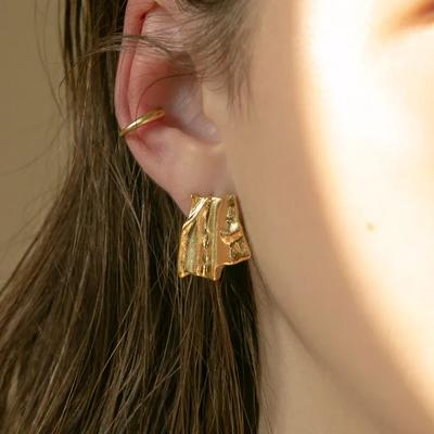 Gold Fabric Earrings
