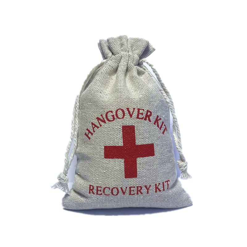 

10-100PCS Christmas Party Sober Bags Red Cross First Aid Hangover Bags Halloween Gift Bags Cotton Linen Storage Bags Supplies 10PCS